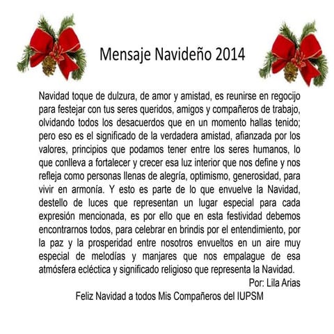 Mensaje navideño 2014