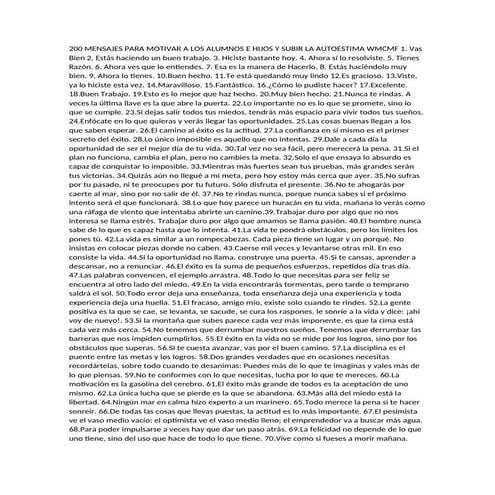 Mensajes para motivar. Frases para ecribir en informes finales