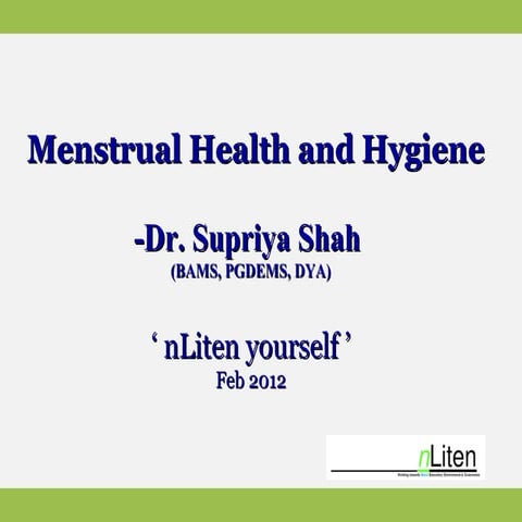 Menstrual education for girls- Dr. Vikas Chothe