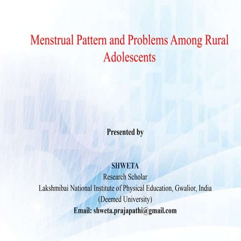 Menstrual pattern ppt