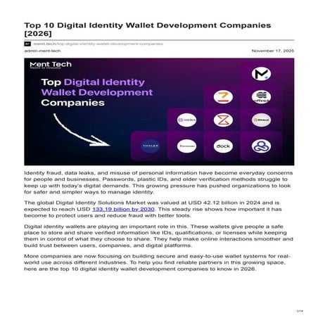 ment.tech-Top 10 Digital Identity Wallet Development Companies 2026