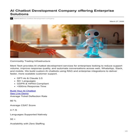 AI Chatbot Development Service: Explained | PDF