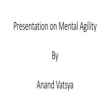 Mental agility