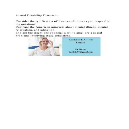 Mental Disability DiscussionConsider the typification of these c.docx