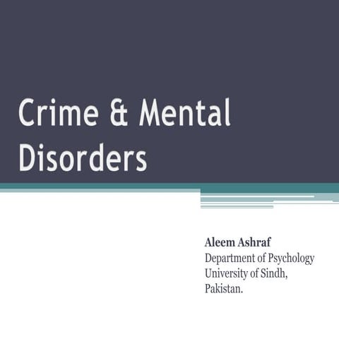 Crime & Mental Disorders