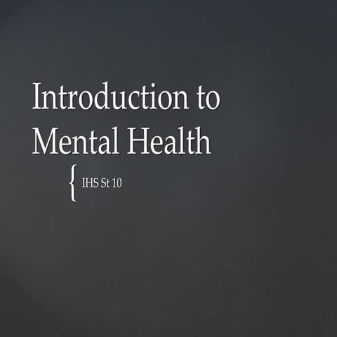 Mental health for IHS