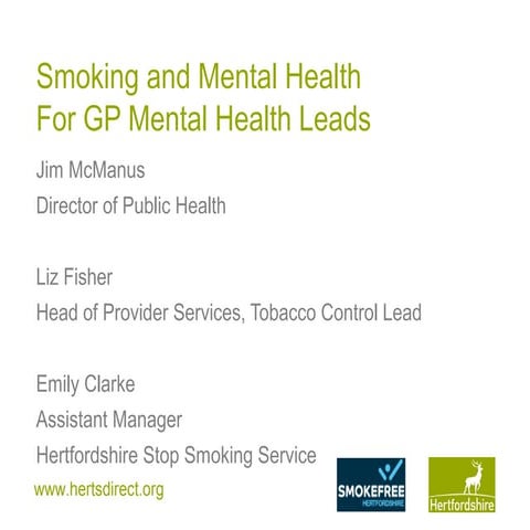 Mental health and smoking for GPs