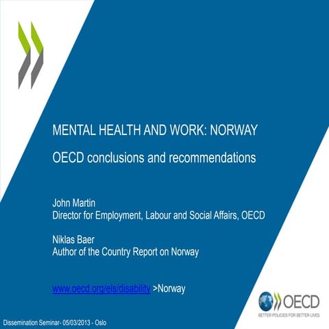 Mental health and work in Norway 2013 | PPT