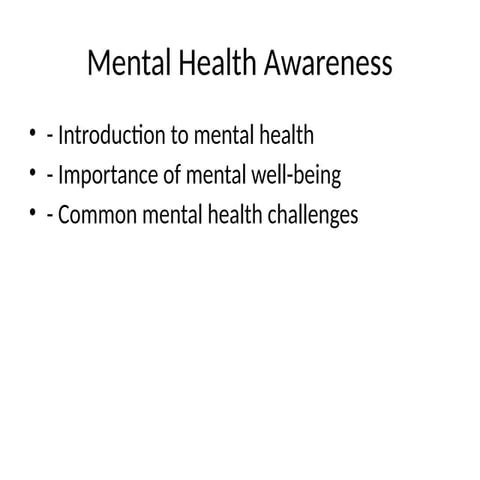 World Health Day 2025 - Importance of Mental Health | PPTX