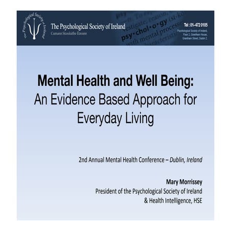 Mental Health and Well Being: An Evidence Based Approach for Everyday Living ...