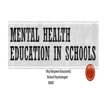Mental health education in schools.PPTppt