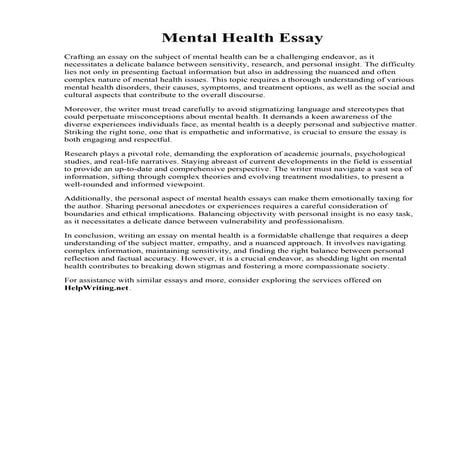 Mental Health Essay