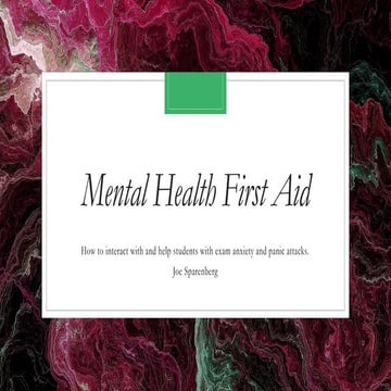Mental health first aid long with alternative text