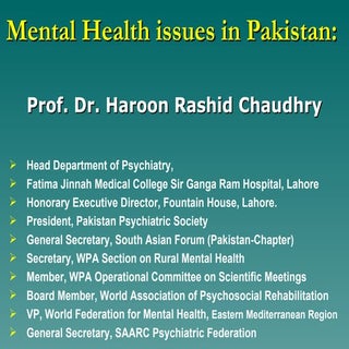 Mental health in Pakistan