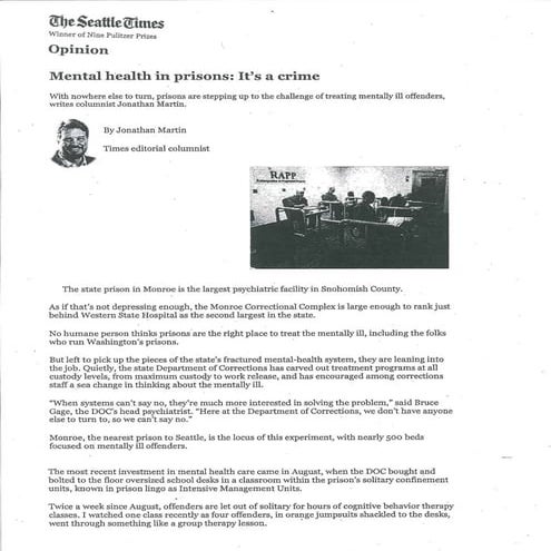 Mental health in prisons