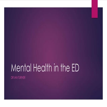 Mental health in the ed