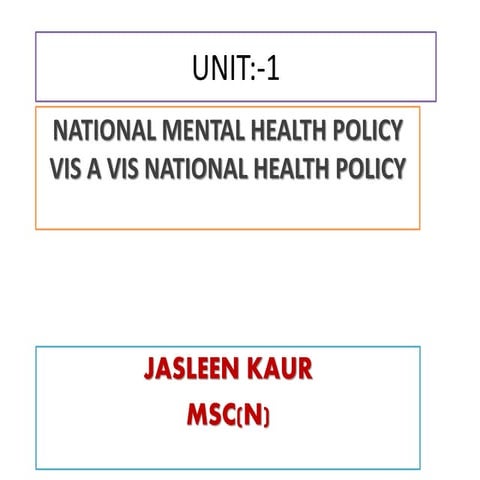 Mental health policy
