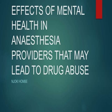 Mental health & Substance abuse | PPTX