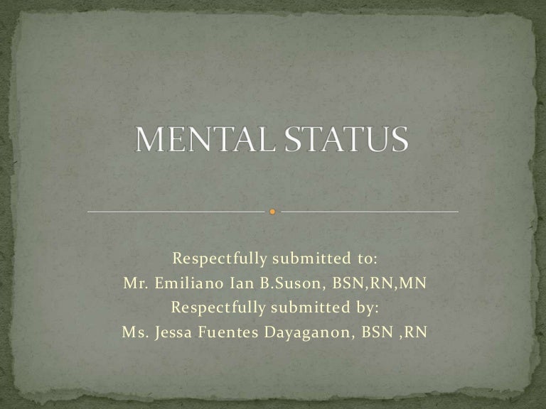 Mental health status