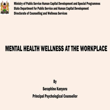 Mental Health Awareness in the Workplace | PPTX