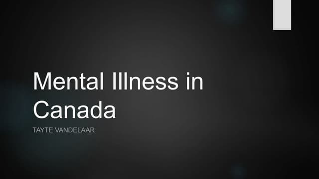 Mental Illness in Canada