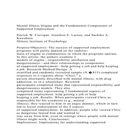 Mental Illness Stigma and the Fundamental Components ofSuppo.docx
