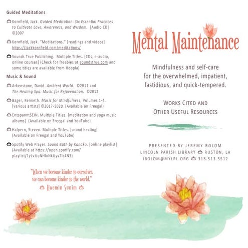 Mental Maintenance Handout