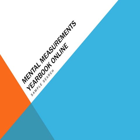 Mental Measurements Yearbook