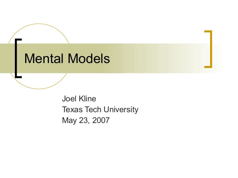 Mental Models Mental Models