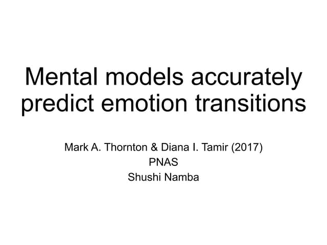 Mental model for emotion