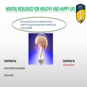 Mental resilence for happy and healthy life