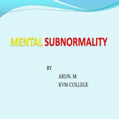 Mental Subnormality