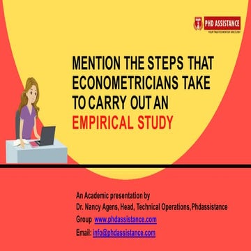 Mention The Steps That Econometricians Take To Carry Out An Empirical Study -...