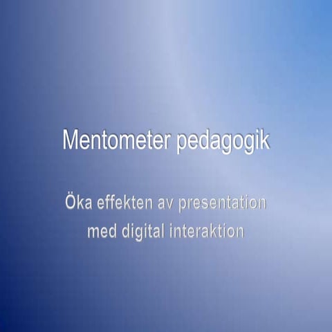 Mentometer i undervisning (Clickers in teaching) | PDF