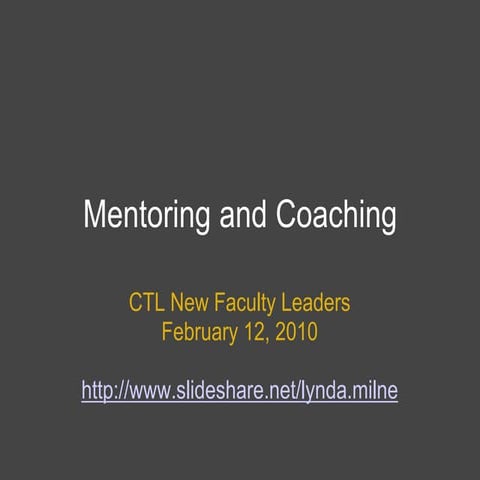 Mentoring And Coaching