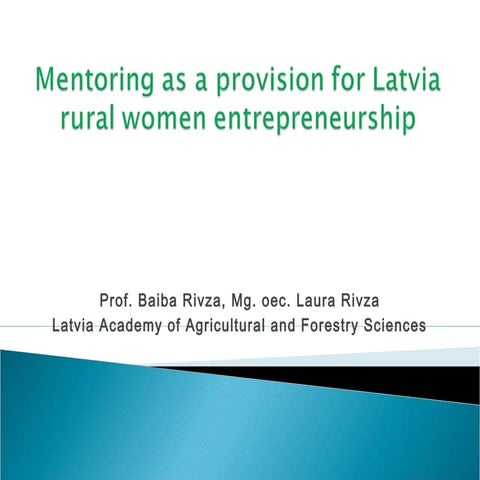 Mentoring as a provision for latvia rural women entrepreneurship