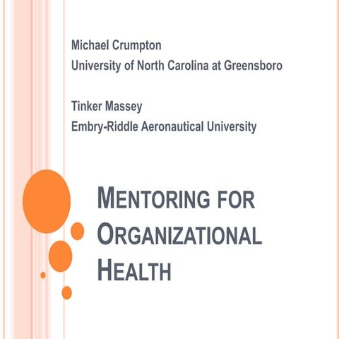 Mentoring for organizational health
