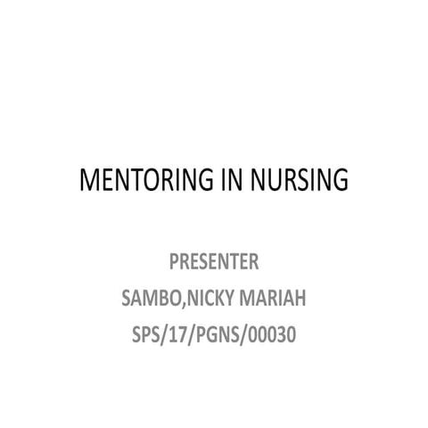 Mentoring in nursing seminar