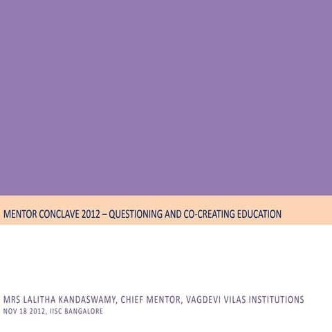 Mentoring in schools   mrs. lalitha kandaswamy