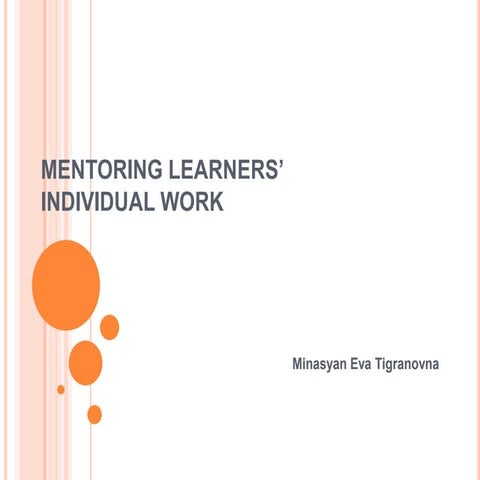 Mentoring learners’ individual work 1