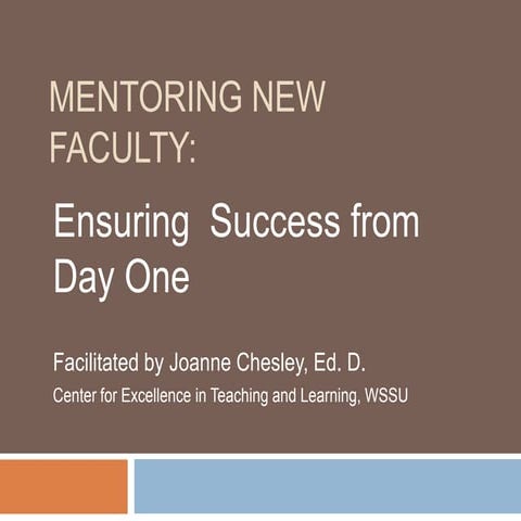 Mentoring new faculty