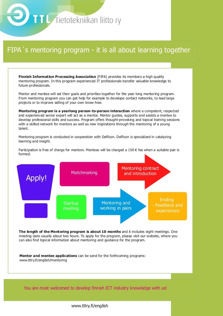 Fipa S Mentoring Program Brochure Fipa S Mentoring Program Brochure
