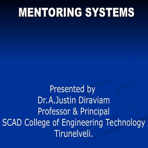 Mentoring system is a structured informa | PPT