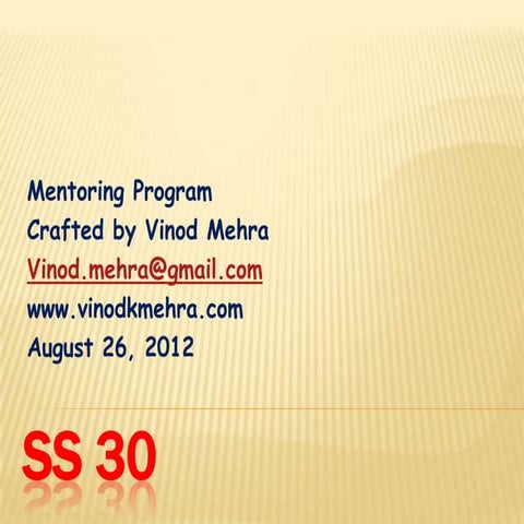SS 30 Mentoring Program