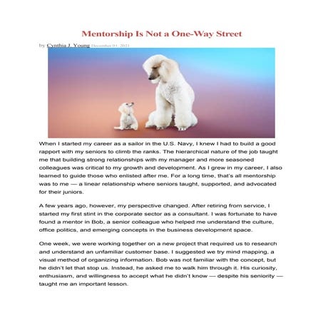 Mentorship Is Not a One Way Street