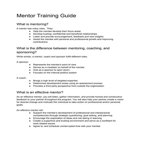 Mentor training guide