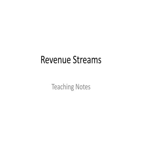 Mentor update 5  revenue streams