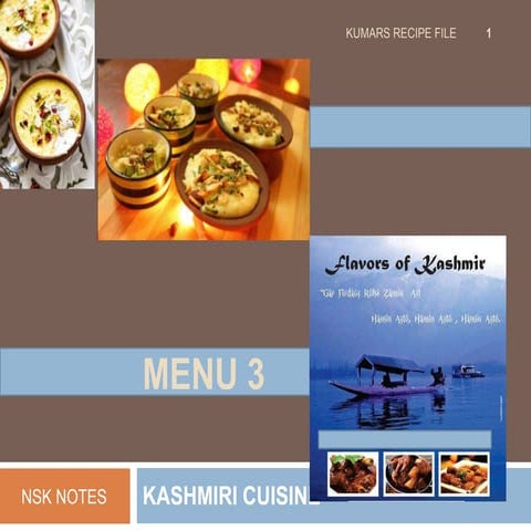 Menu 3 kashmiri NSK NOTES | PPTX