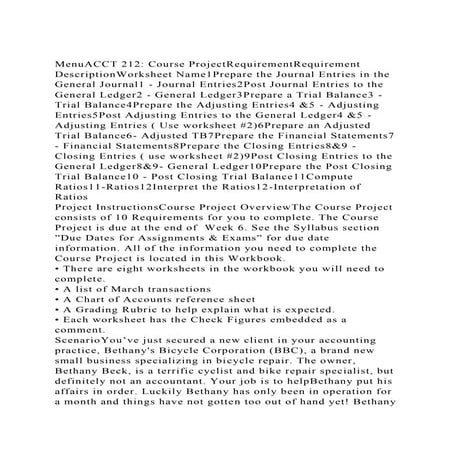 MenuACCT 212 Course Project 1RequirementRequirement DescriptionWo.docx