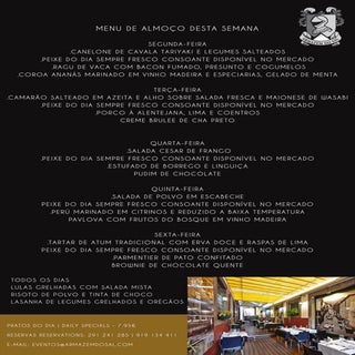 MenuMenu almoço semana facebook